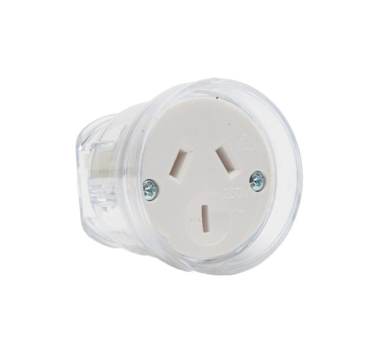 Cord Connector Back Entry 10A Heavy Duty Clear