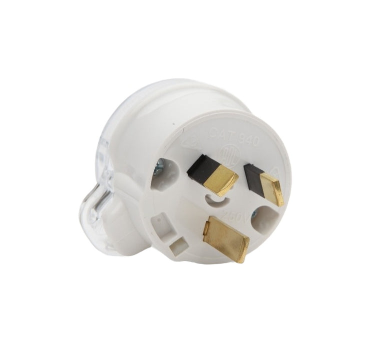Tapon Plug 3Pin Side Entry 10A Clear