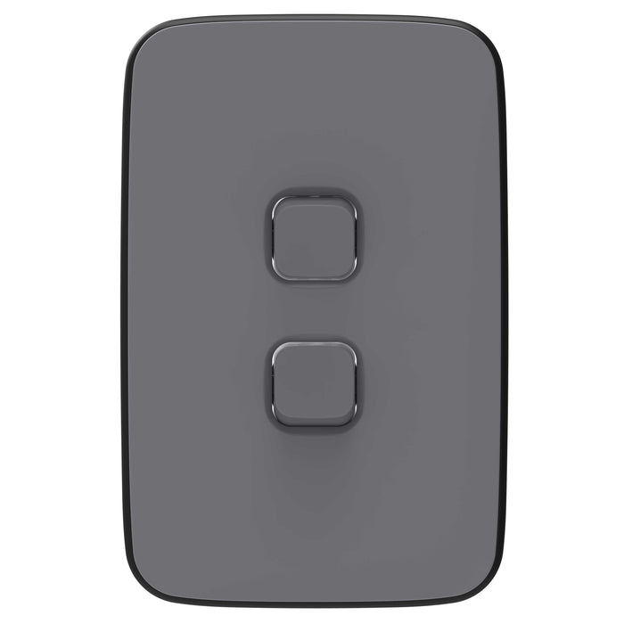 Iconic Essence Cover Plate 2gang Ash Grey