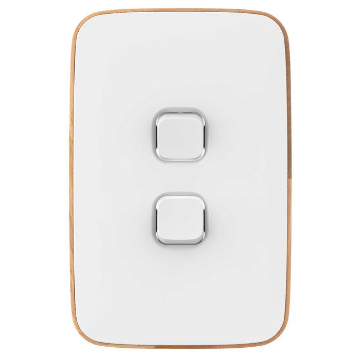 Iconic Essence Cover Plate 2gang Arctic White
