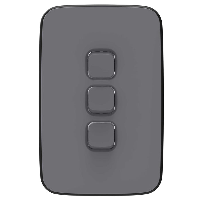 Iconic Essence Cover Plate 3gang Ash Grey