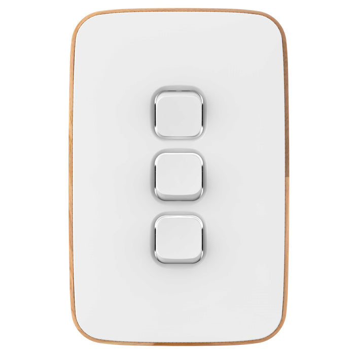 Iconic Essence Cover Plate 3gang Arctic White