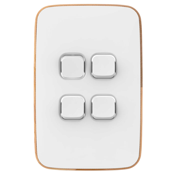 Iconic Essence Cover Plate 4gang Arctic White