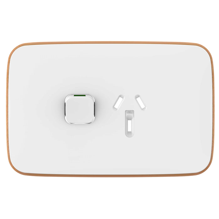 Iconic Essence Cover Plate Sw Socket Sgl Horz Arctic White