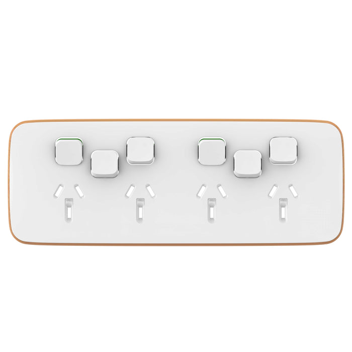 Iconic Essence Cover Plate Horiz 4way 2x Sw Arctic White