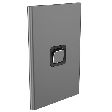 Iconic Styl Cover Plate 1Gang V/H Silver Shadow