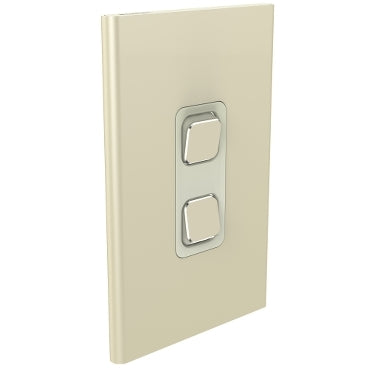 Iconic Styl Cover Plate 2Gang V/H Crowne
