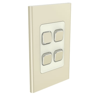 Iconic Styl Cover Plate 4Gang V/H Crowne