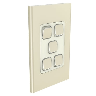 Iconic Styl Cover Plate 5Gang V/H Crowne