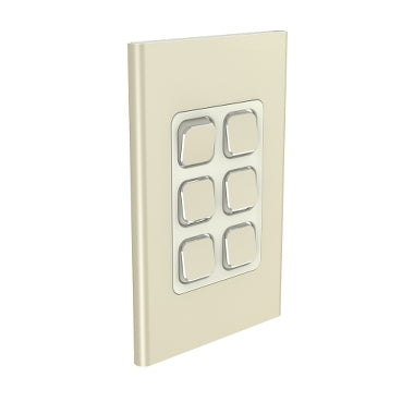 Iconic Styl Cover Plate 6Gang V/H Crowne