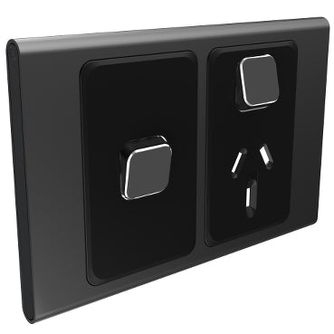 Iconic Styl Cover Plate Sw Skt Sgl Xtra Sw Hz Silver Shadow