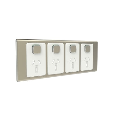 Iconic Styl Cover Plate Horiz 4Way Crowne