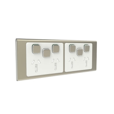Iconic Styl Cover Plate Horiz 4Way 2x Sw Crowne