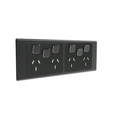 Iconic Styl Cover Plate Horiz 4Way 2x Sw Silver Shadow