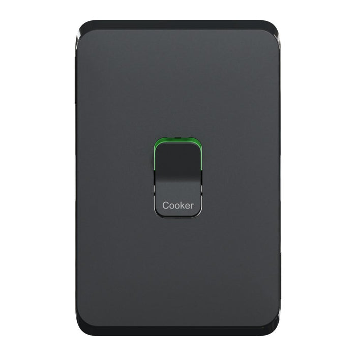 Iconic Cover Plate Skin for 2P 45A Range Sw Black