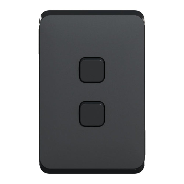 Iconic Cover Plate Skin Double Vertical Horizontal Black