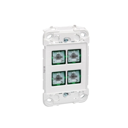 Iconic 4Gang V/H Grid Plate with 4x Mech 10AX