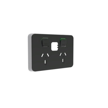 Iconic Cover Plate Skin Double Horizontal Anthracite