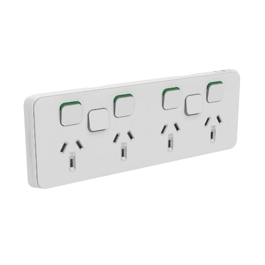 Iconic Cover Plate Skin Horiz 4Way 2x Sw Cool Grey
