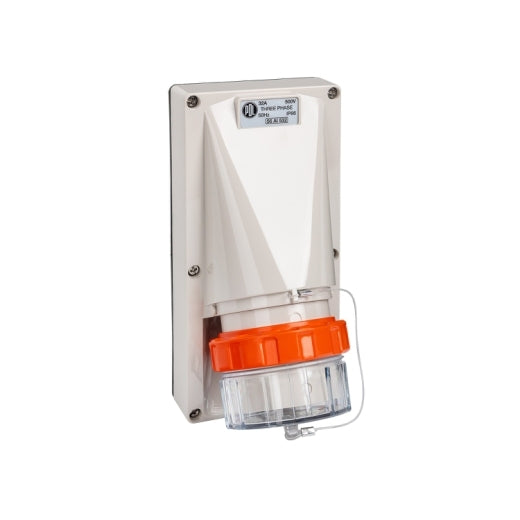 Appliance Inlet 5Pin 32A 500V 3Ph IP66 Grey