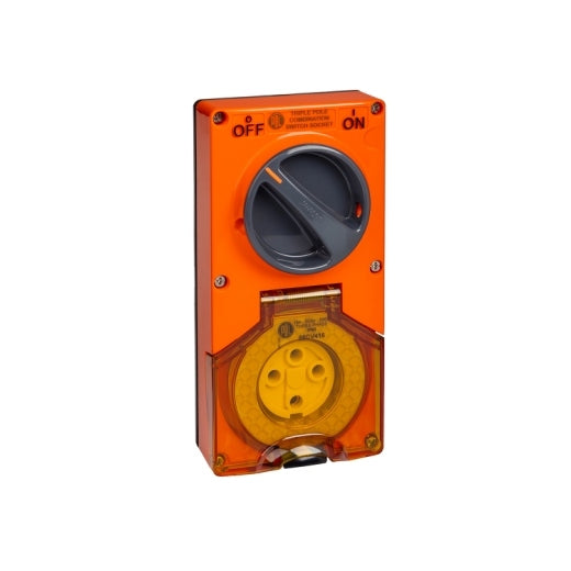 Sw Socket 4Pin 16A 500V 3Ph IP66 Orange