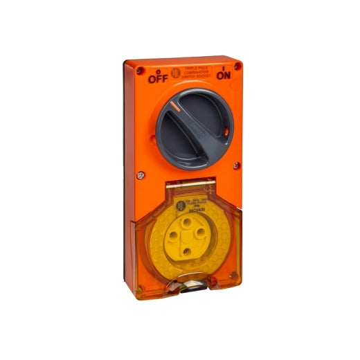 Sw Socket 4Pin 20A 500V 3Ph IP66 Orange