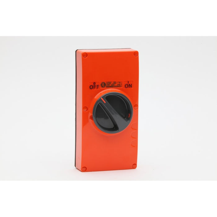 Switch Base Mount 32A 415V 3Pole 2Gang Resistant Orange