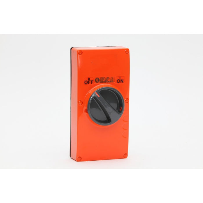 Switch Base Mount 20A 415V 4Pole 2Gang Resistant Orange
