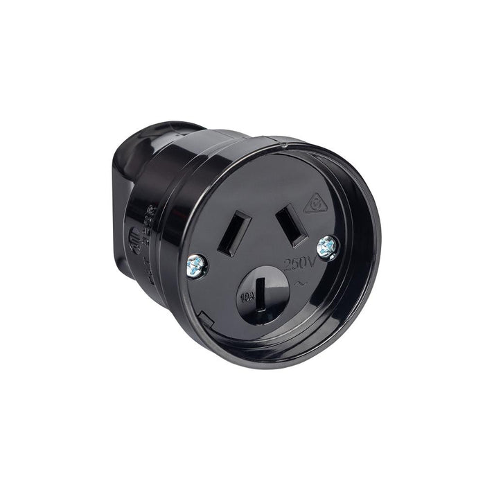 Cord Connector Back Entry 10A Heavy Duty Black