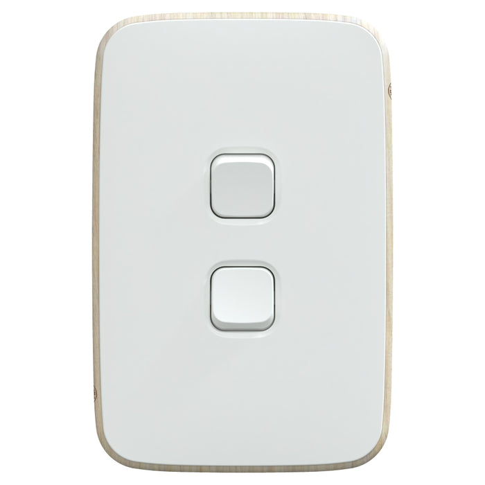 Iconic Essence Switch Double Vertical 20A Arctic White