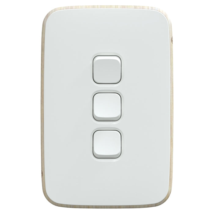 Iconic Essence Switch Triple Vertical 20A Arctic White