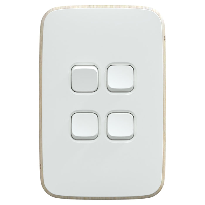 Iconic Essence Switch 4Way Vertical 20A Arctic White