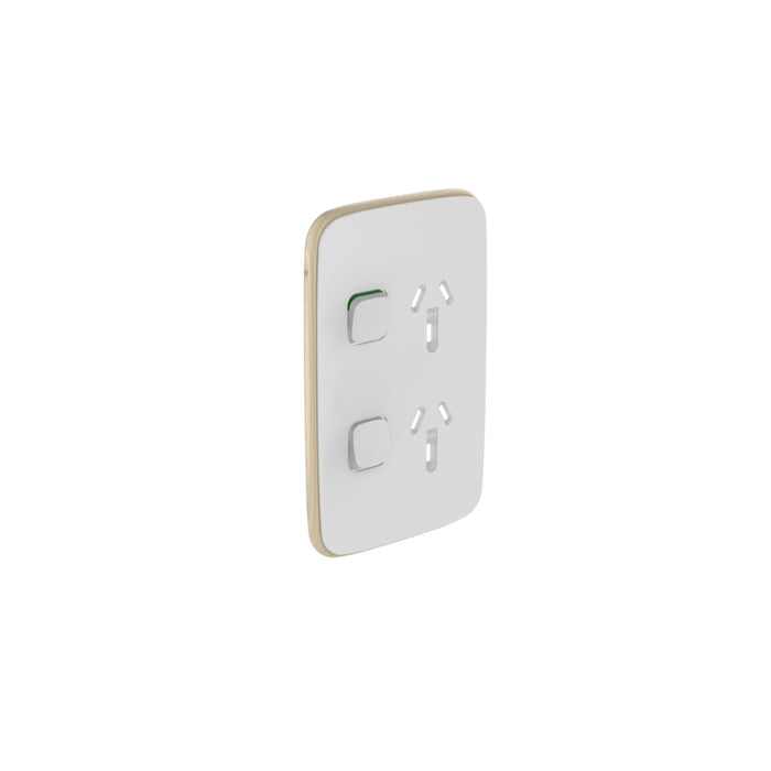 Iconic Essence Cover Plate Switched Socket Dbl Vert White