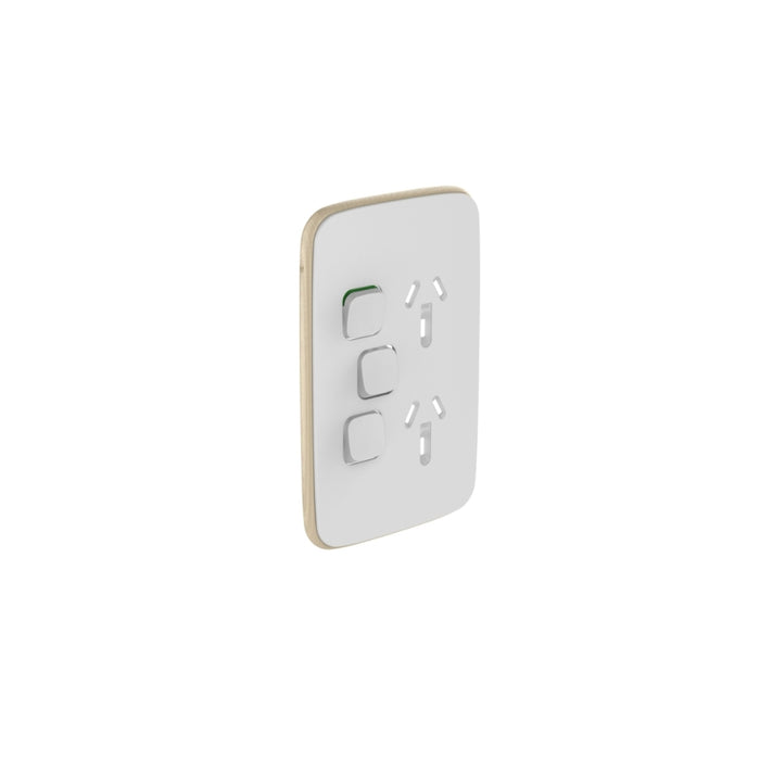 Iconic Essence Cover Plate Sw Skt Dbl Vert Xtra Sw White