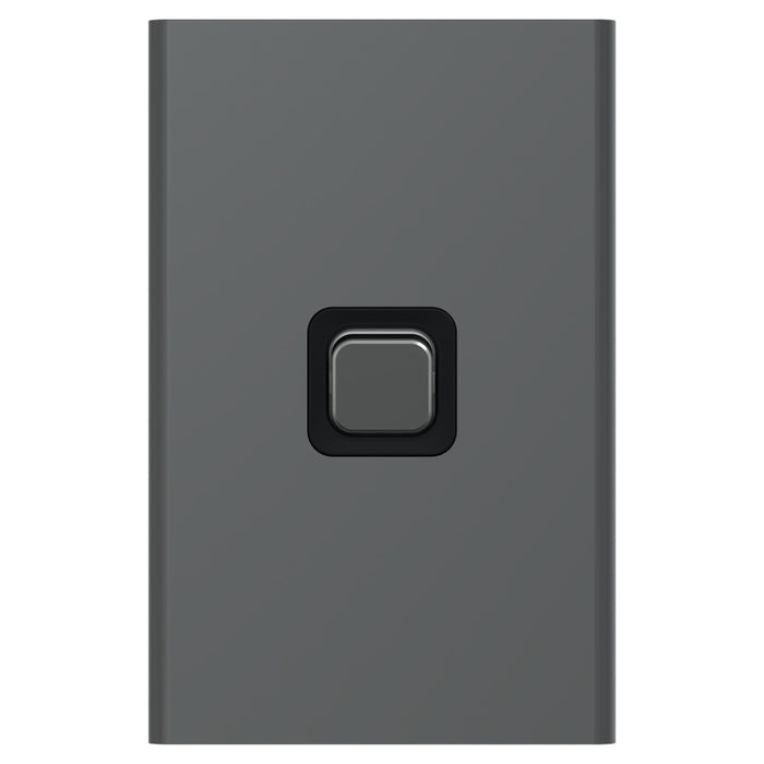 Iconic Styl Switch Single Vertical 20A Silver Shadow