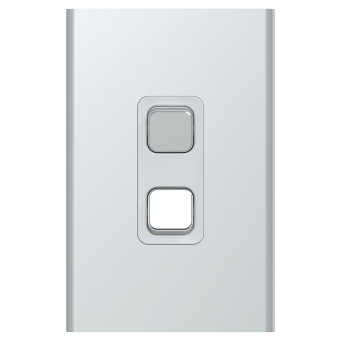 Iconic Styl Switch Double Vertical 20A Silver
