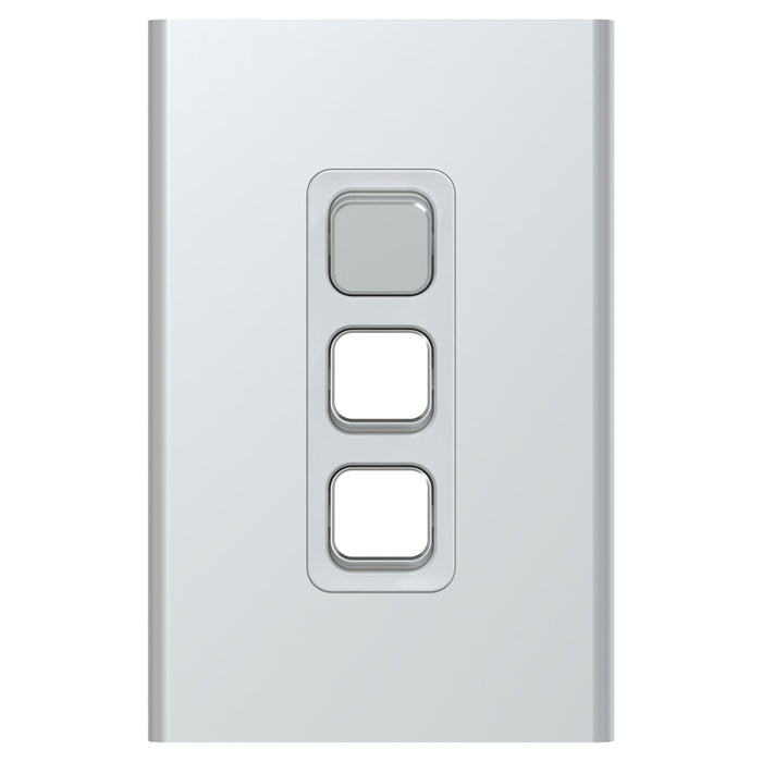 Iconic Styl Switch Triple Vertical 20A Silver