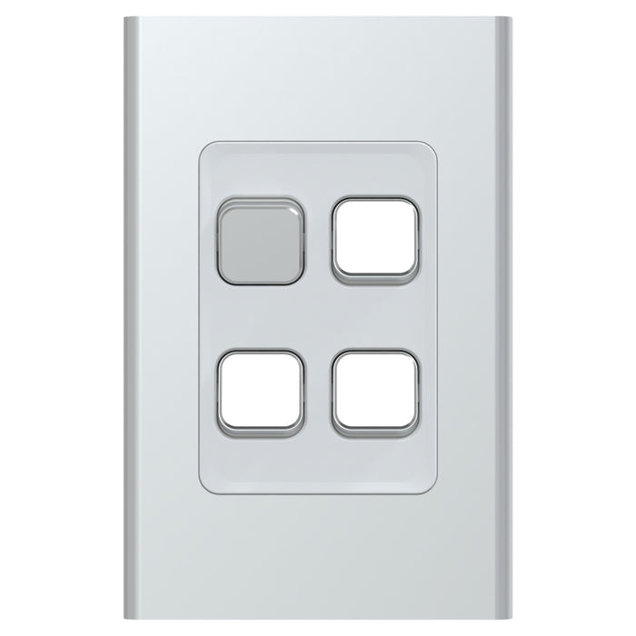 Iconic Styl Switch 4Way Vertical 20A Silver