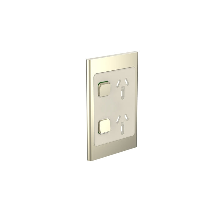 Iconic Styl Cover Plate Switched Socket Dbl Vert Crowne