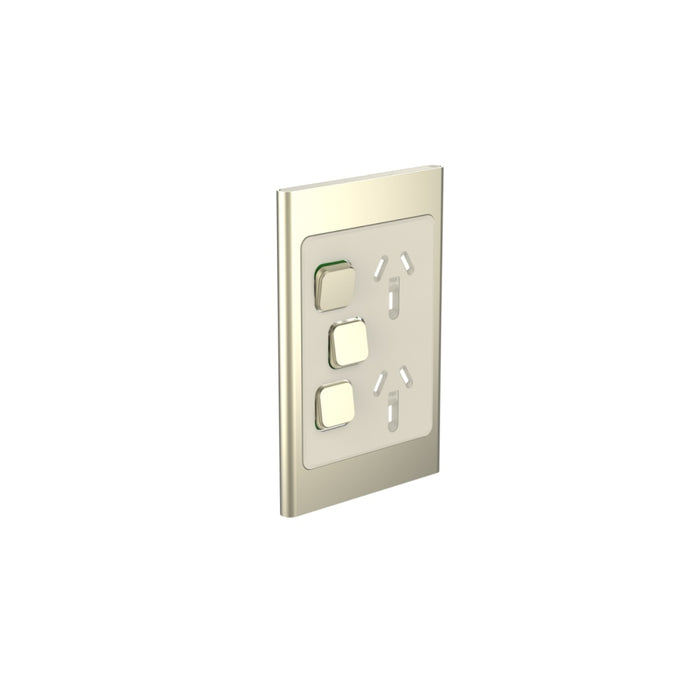 Iconic Styl Cover Plate Sw Socket Dbl Vert Xtra Sw Crowne