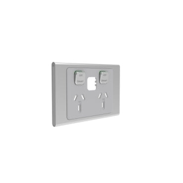 Iconic Cover Plate Double Horizontal Silver