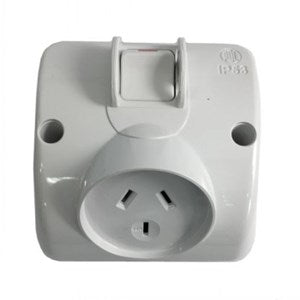 Switched Socket 10A Single IP53 L/Grey