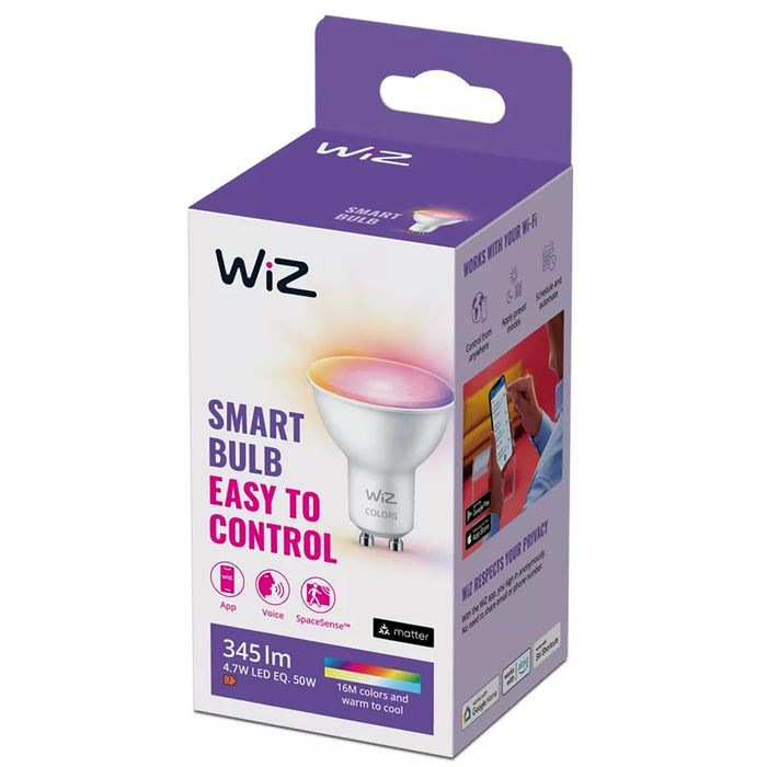 WiZ Lamp 4.7W/50W Par16 Spot GU10 RGB Full Colour Wi-Fi BLE