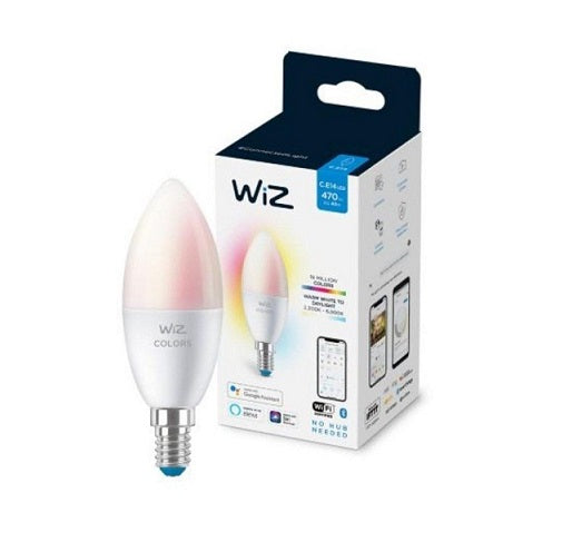 WiZ Lamp 4.9W Candle C37 E14 SES RGB Full Colour Wi-Fi BLE