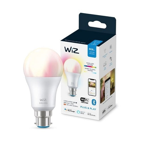 WiZ Lamp 8W A60 B22 BC RGB Full Colour Wi-Fi BLE
