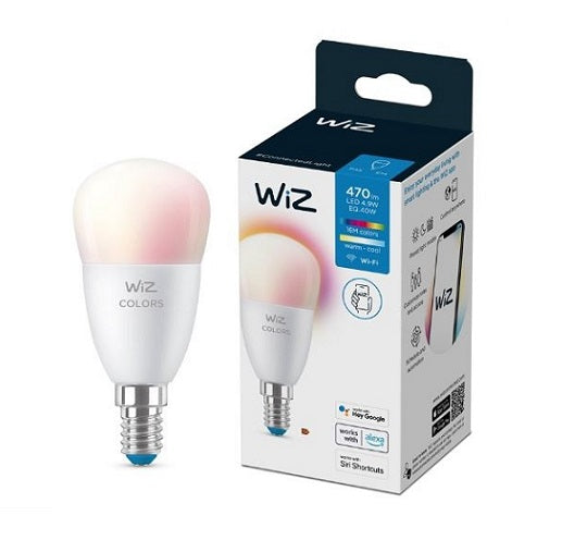 WiZ Lamp 4.9W Lustre P45 E14 SES RGB Full Colour Wi-Fi BLE