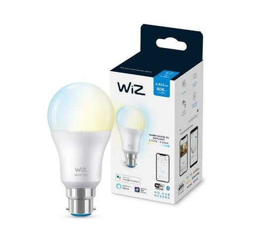 WiZ Lamp 8W A60 B22 BC 927-65 Tuneable White Wi-Fi BLE