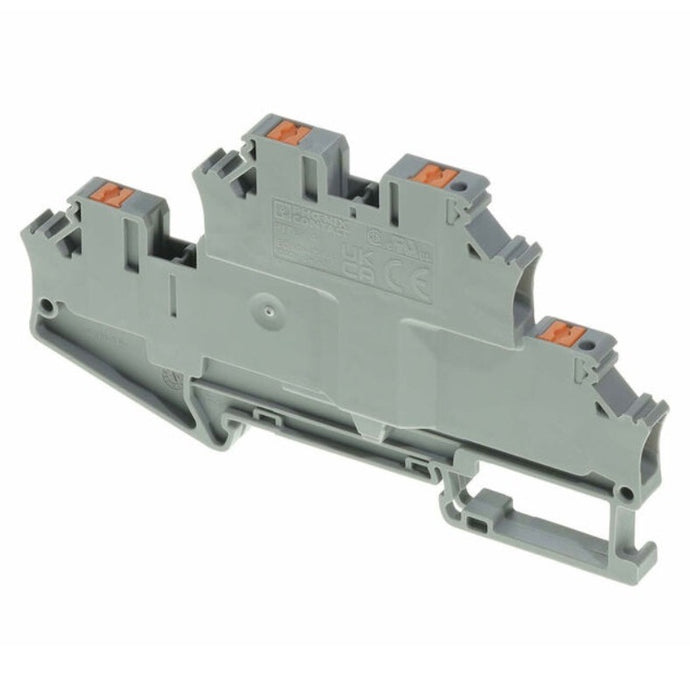 PTTBV 4 Terminal 4mm 1000V Push In Double-Level Grey