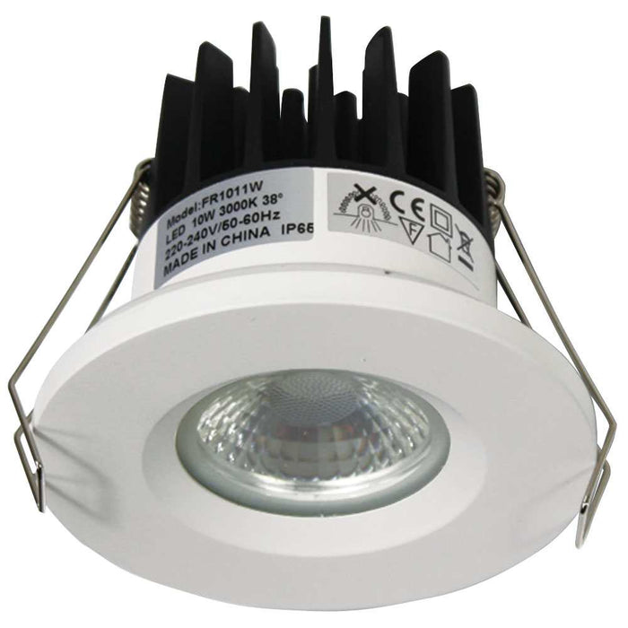 Downlight LED 10W Cob 3k Fire Rated 70mm Cutout White