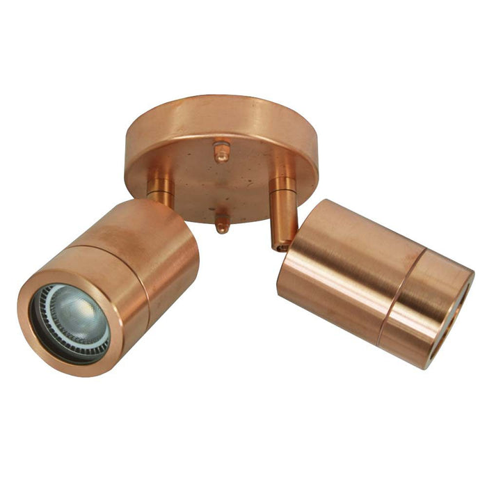 Spot Light Twin Outdoor 2x 35W GU10 240V IP44 Copper
